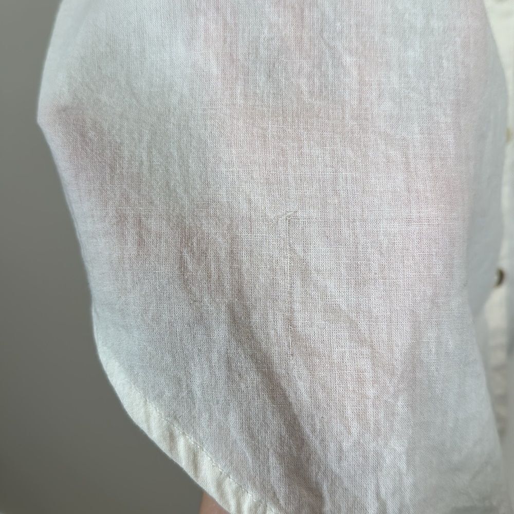 Anthropologie Feather Bone Beatrice Lace-Trimmed Button Cotton Blouse Women Sz 8 - Picture 9 of 9